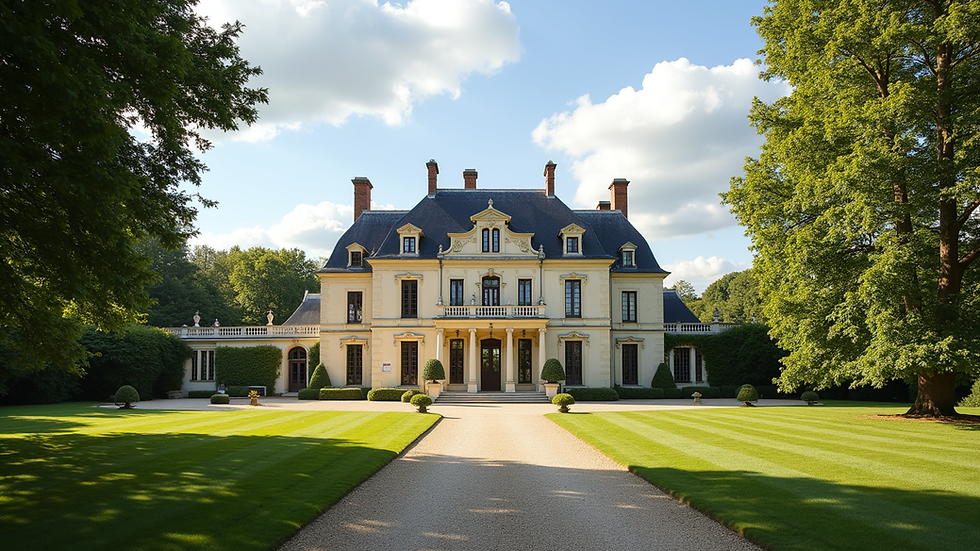 Vue panoramique d’un château élégant en France pour un mariage de luxe