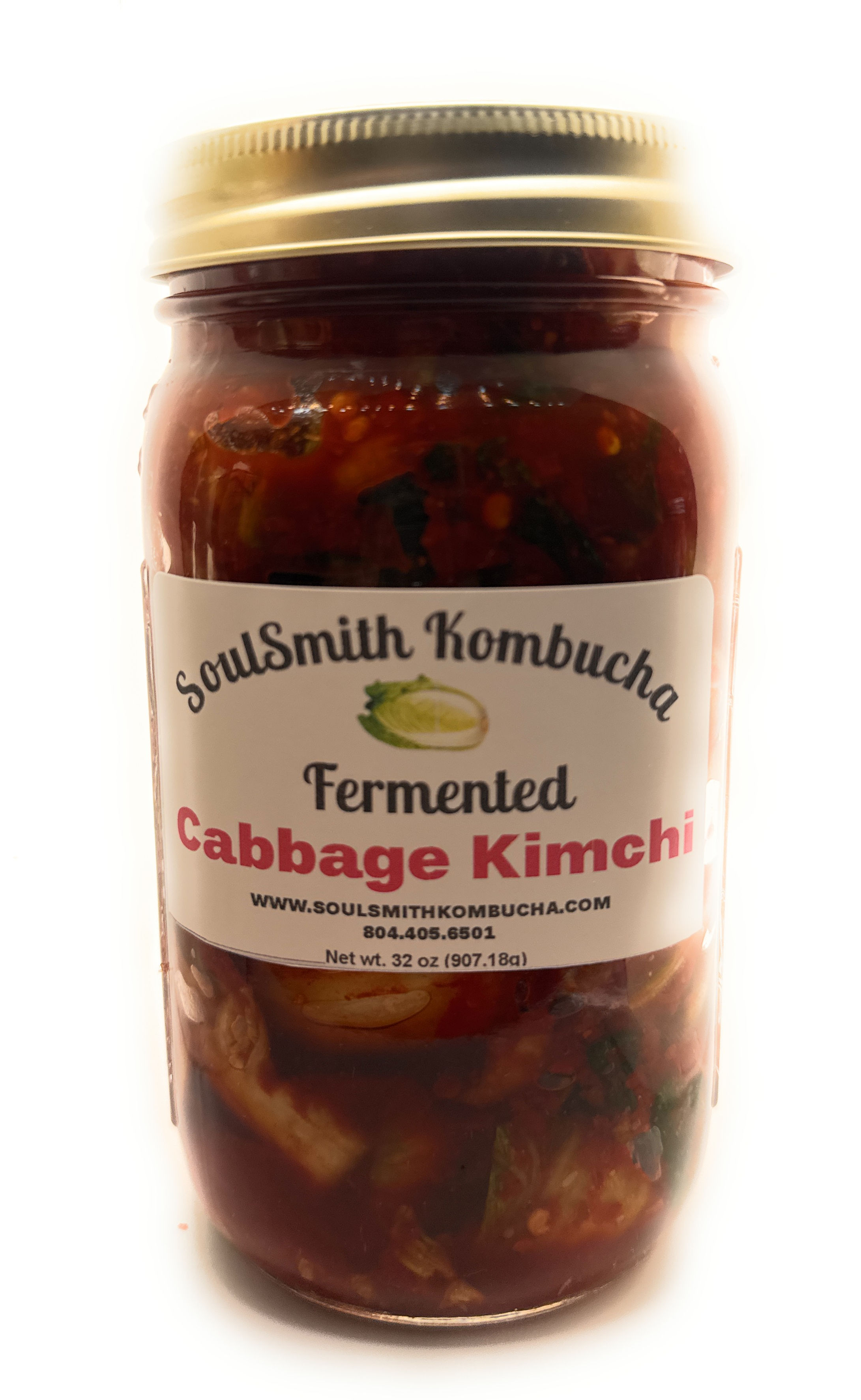 SoulSmith Kombucha Fermented Cabbage Kimchi 32 oz.