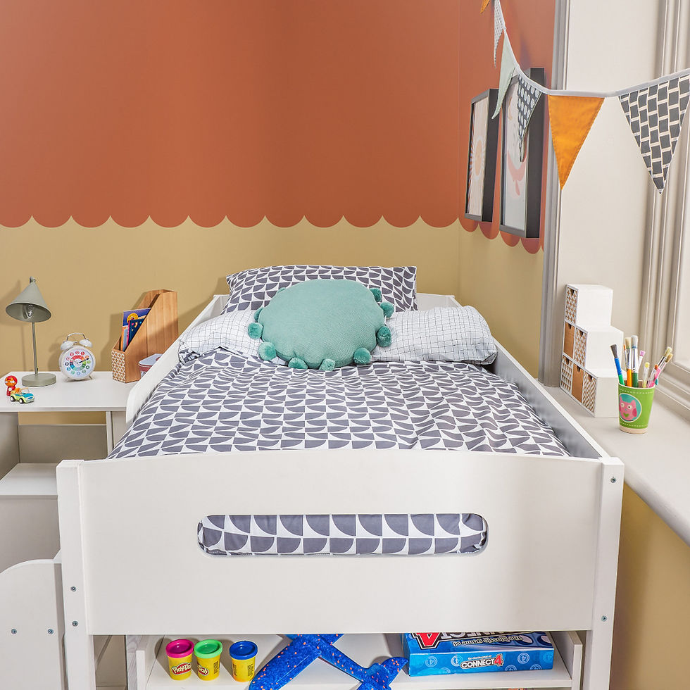 Thumbnail: Raised Single Wooden Bed With Memory foam Mattress