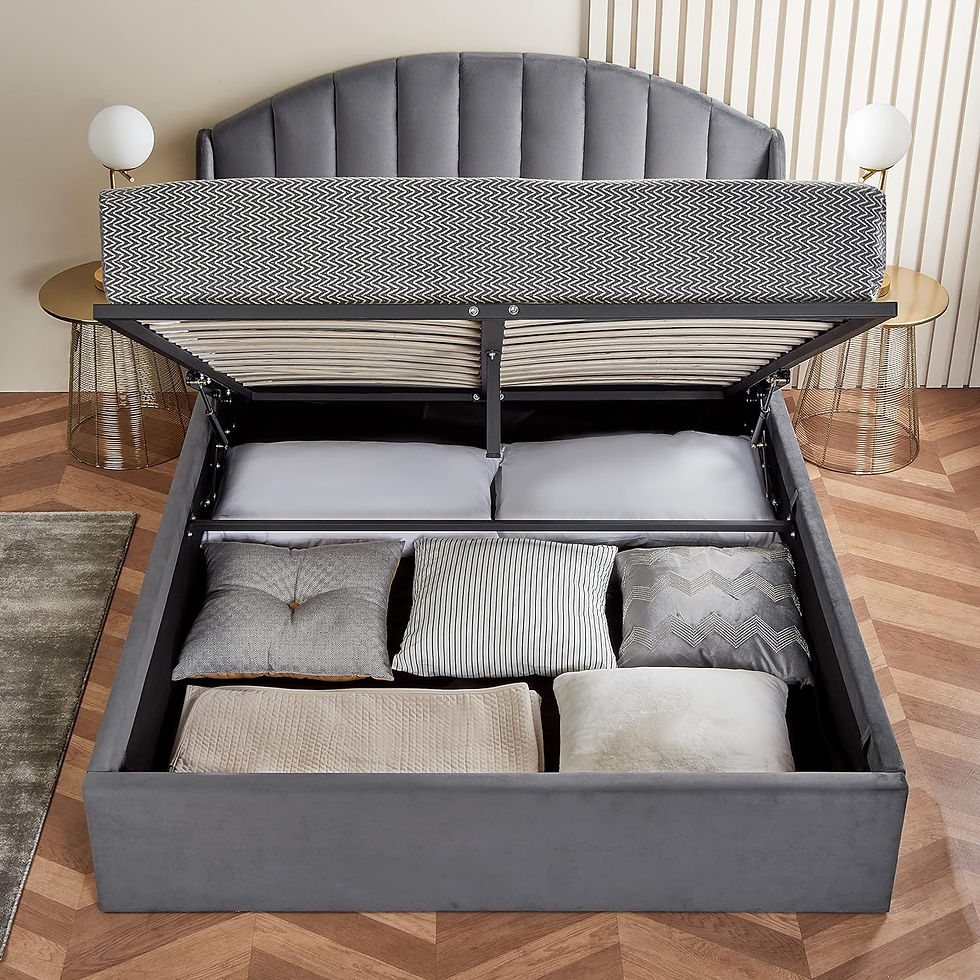 Thumbnail: Curved Ottoman Bed Frame Available With Hybrid Memory Foam Mattress