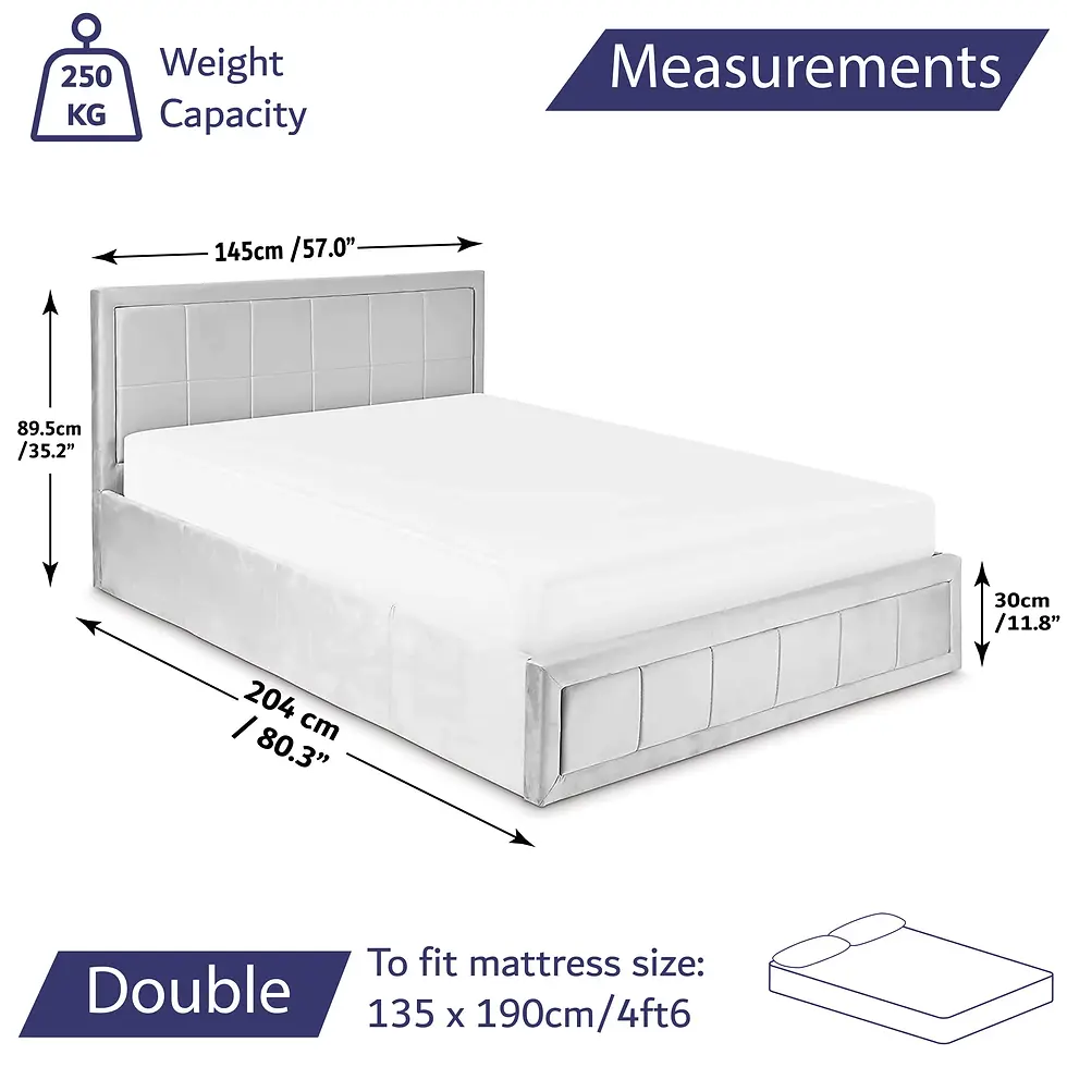 Thumbnail: Velvet Bed Lift Up Storage Ottoman Bed Frame Available with memory foam mattress