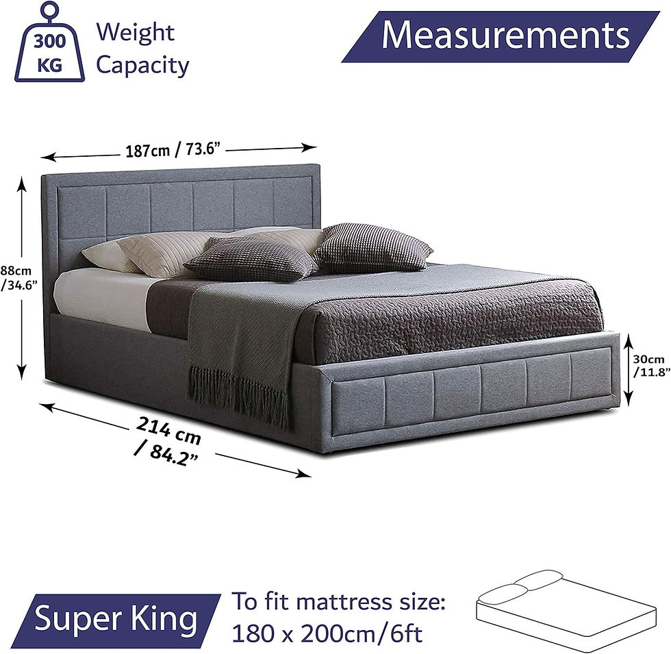 Thumbnail: Grey Upholstered Bailey Ottoman Bed Frame Available With Memory Foam Mattress