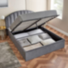 Curved Ottoman Bed Frame Available With Hybrid Memory Foam Mattress