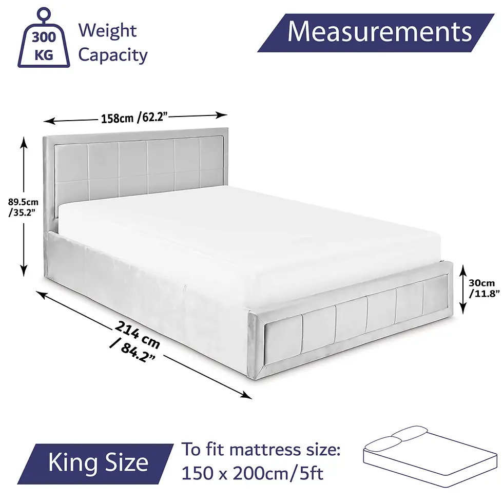 Thumbnail: Velvet Bed Lift Up Storage Ottoman Bed Frame Available with memory foam mattress