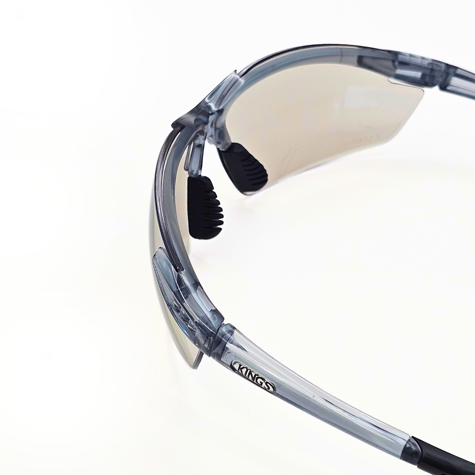 Thumbnail: King's Clear/Silver Mirror Dark Gray Frame Safety Glasses - Barceloneta | KY713