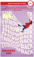 Girl in red jacket appears to fall through swirling "THROWBACK" text on a purple background. Includes text: Maurene Goo, Reese's Book Club.
