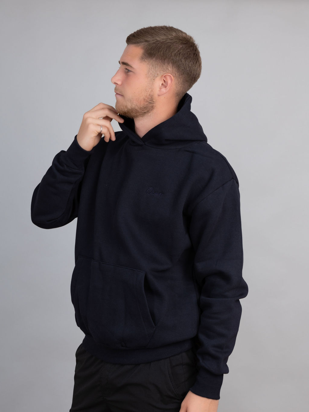 STATEMENT HOODIE - NAVY