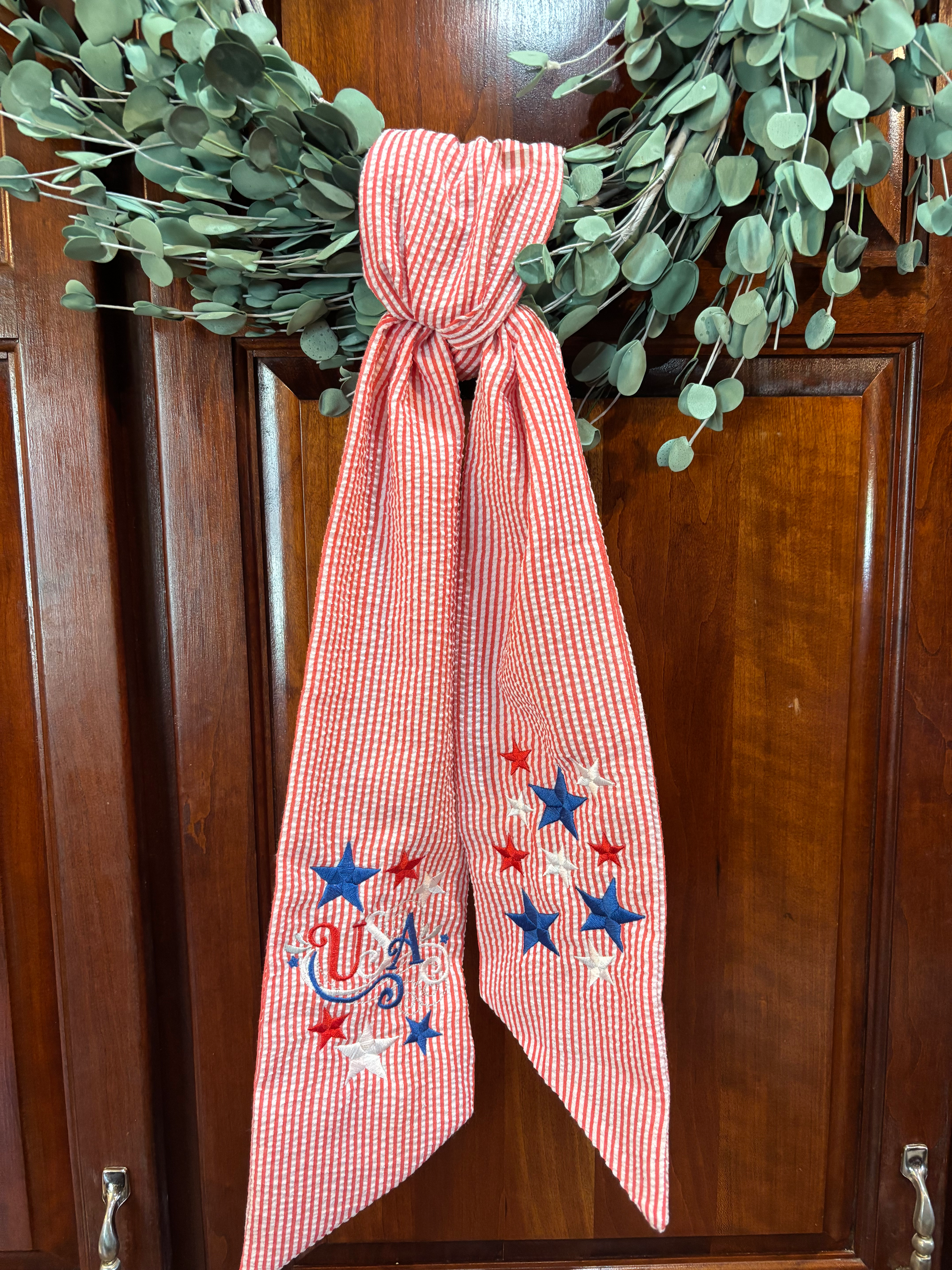 Stars and Stripes Patriotic Wreath Sash