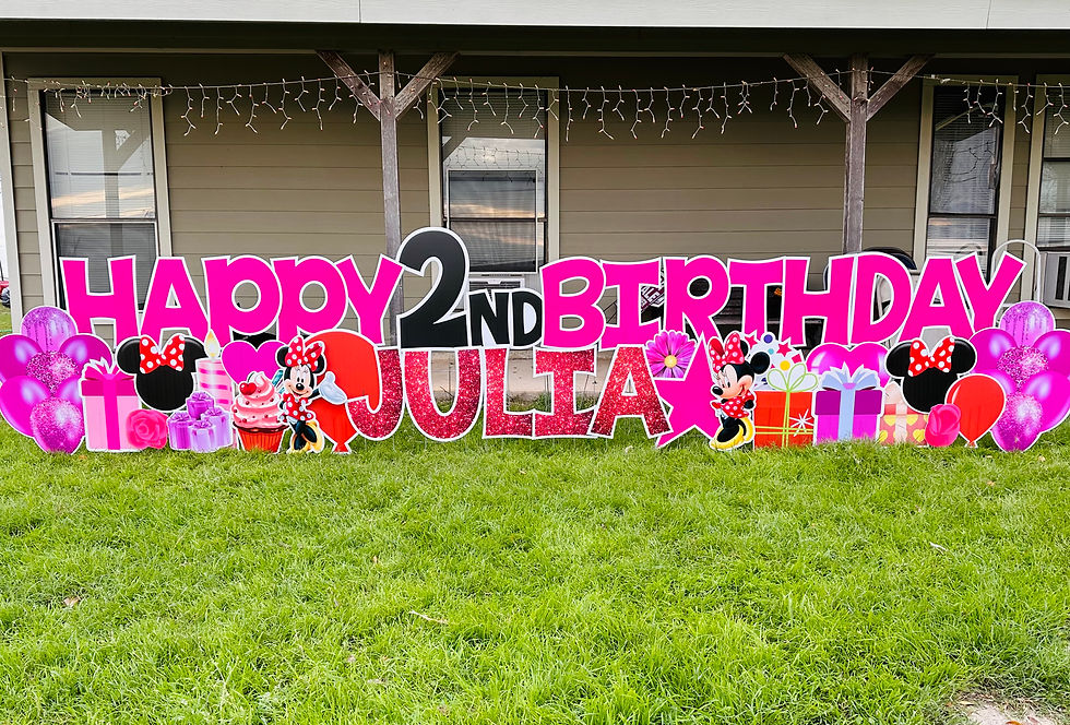 Pink Happy Birthday Yard Sign