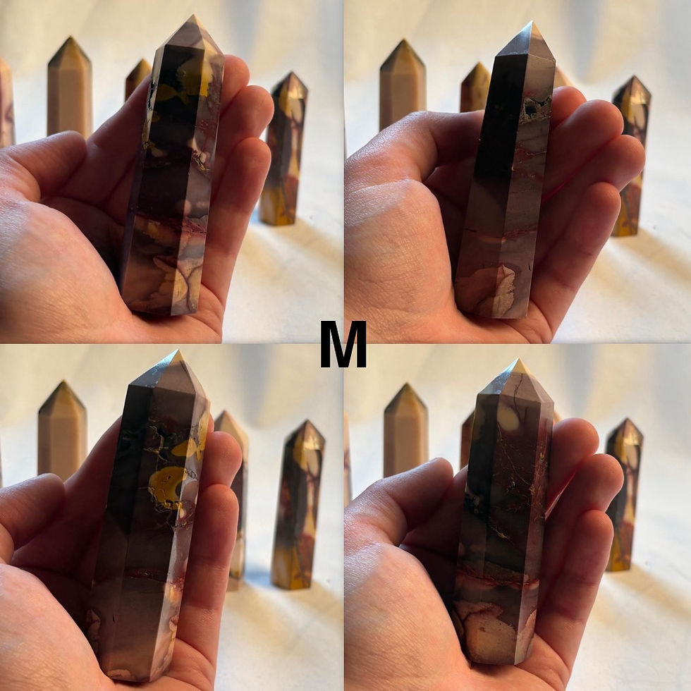 Thumbnail: Hand Holding Mookaite Small Tower Tower M, Close Up of 4 angle of this tower