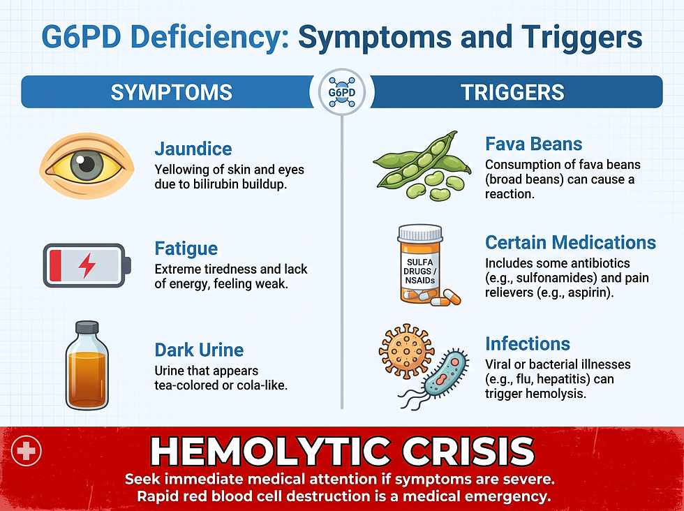 G6PD Deficiency: Symptoms and Triggers