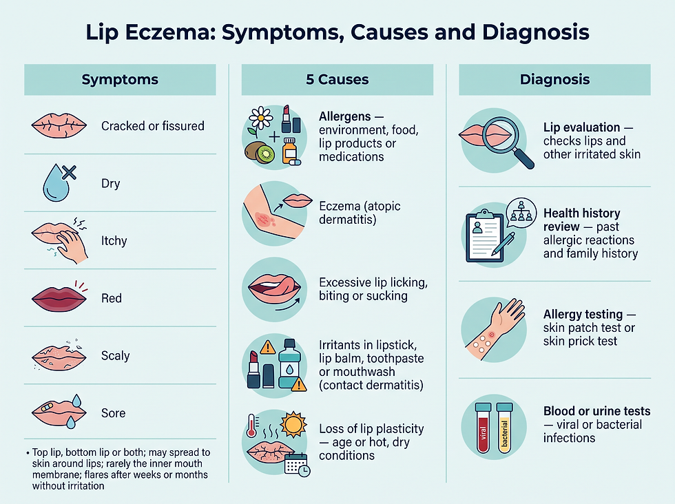 Lip eczema symptoms, causes and diagnosis