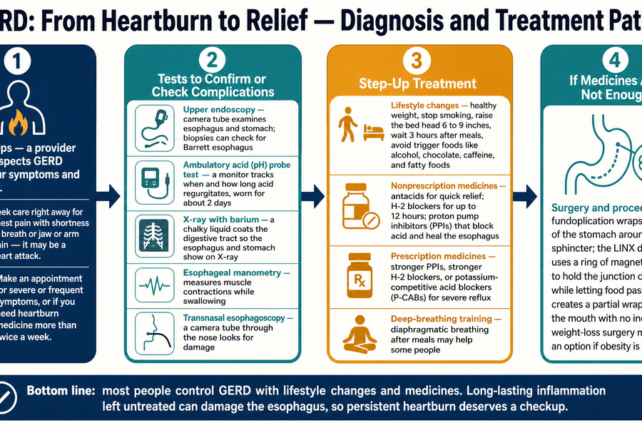 GERD diagnosis and treatment pathway flowchart