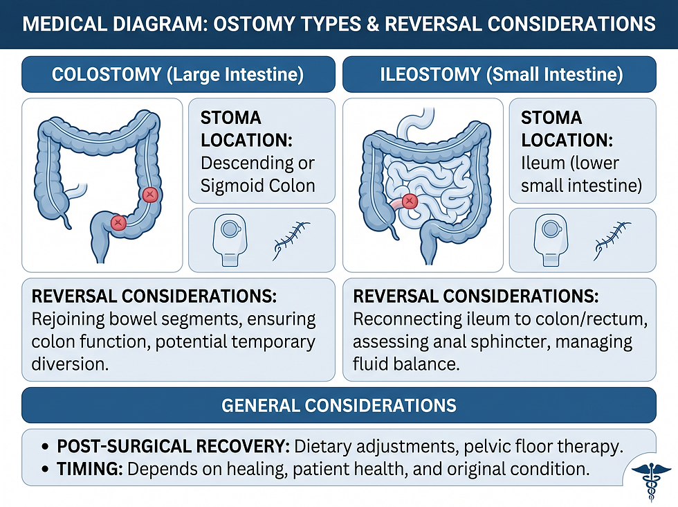 Types of ostomies and considerations for their reversal