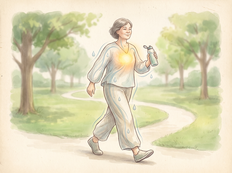 A professional medical illustration showing a person feeling revitalized and healthy after successful rehydration.