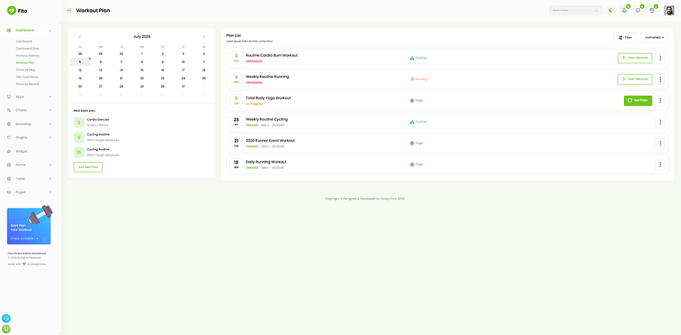 Thumbnail: Fitness Admin Dashboard Template with Dark Layout