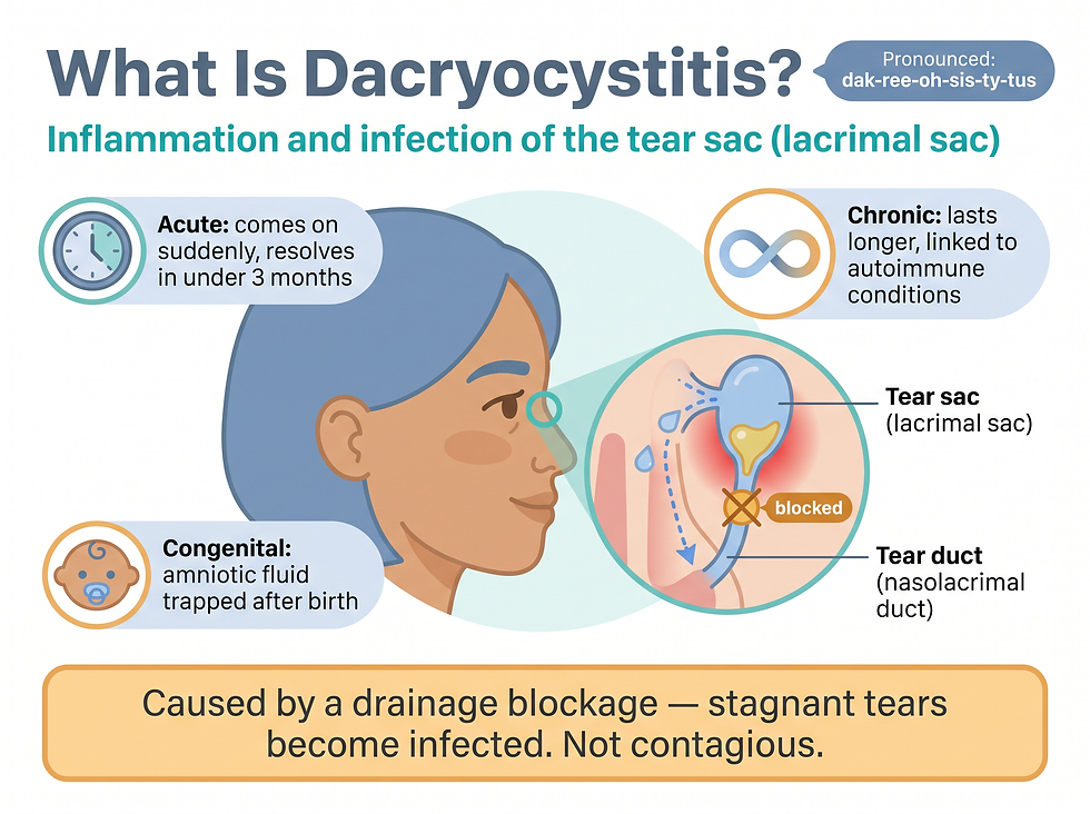 What dacryocystitis is: a blocked, infected tear sac