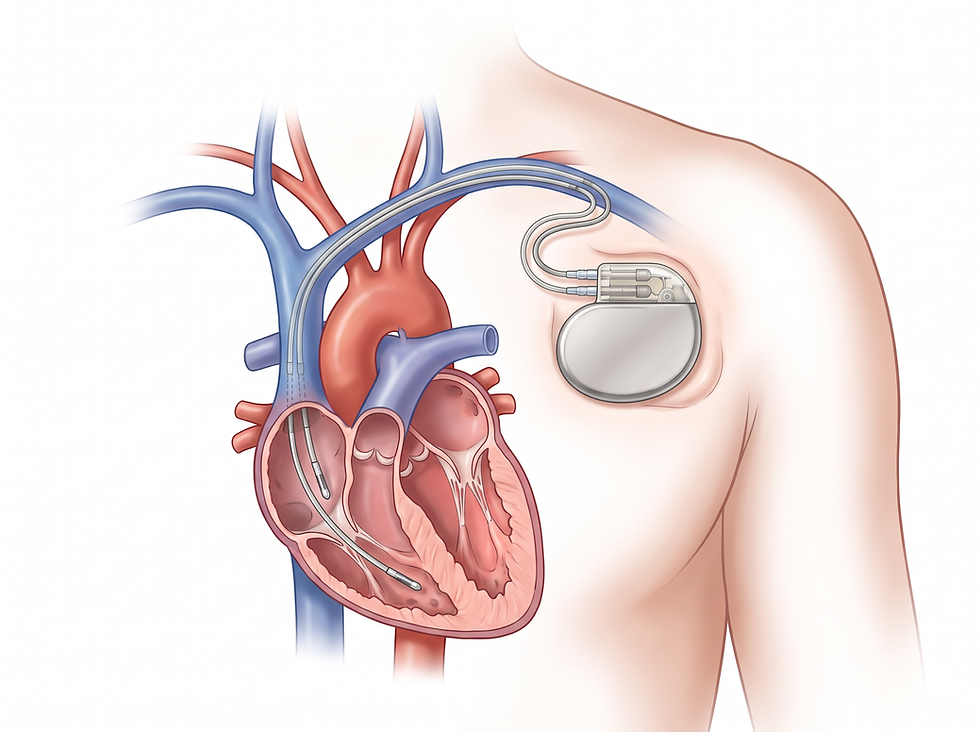 Permanent pacemaker device and its insulated leads