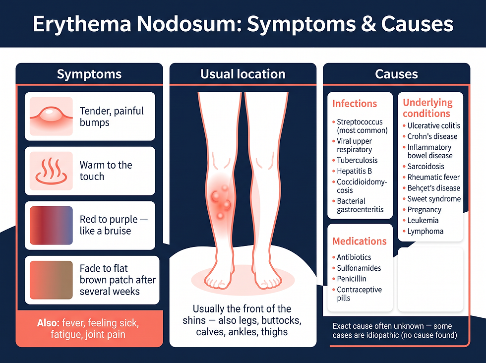 Erythema nodosum symptoms and causes