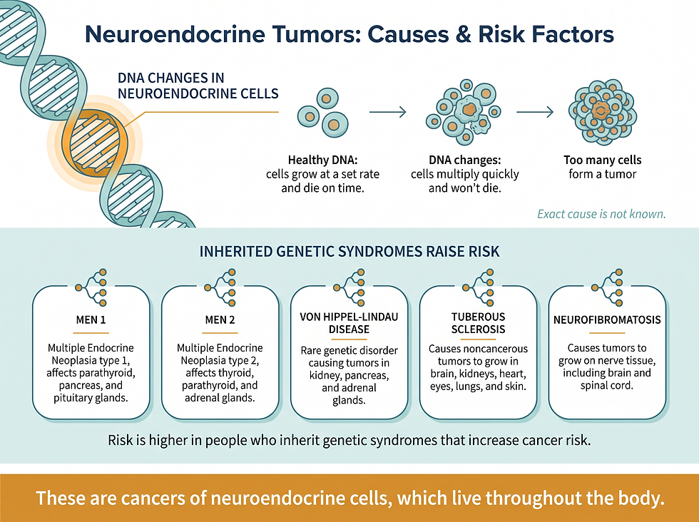Neuroendocrine tumor causes and risk factors — the genetic connection
