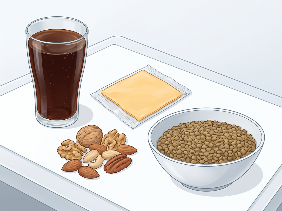 Common high-phosphate foods that require careful monitoring and medication timing