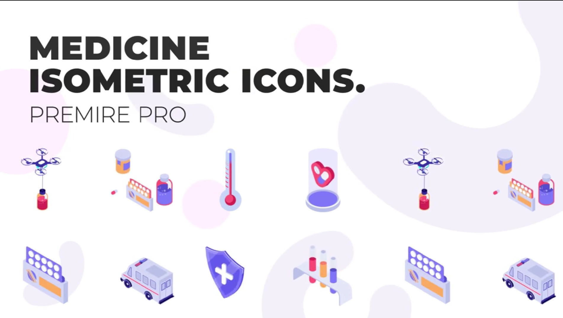 Modern Animated Medical Isometric Icons Set for Healthcare Videos