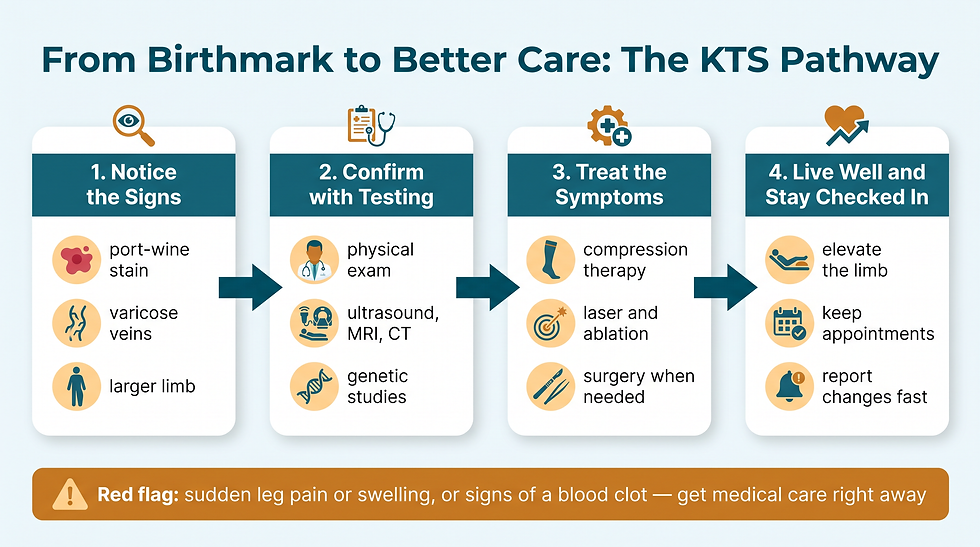 Diagnosis and treatment pathway flowchart for Klippel-Trenaunay syndrome