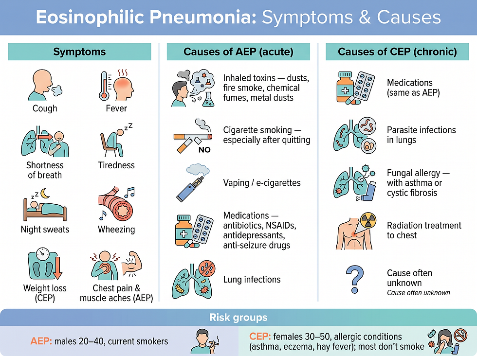 Symptoms and causes of eosinophilic pneumonia