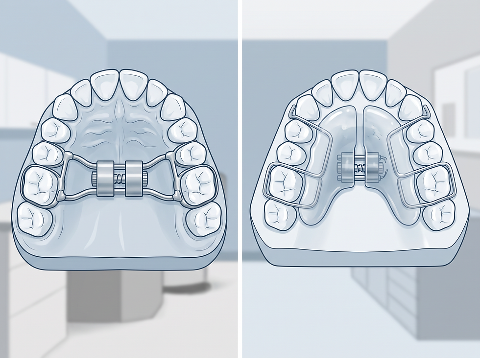 Comparison of a fixed rapid palate expander and a removable palate expander