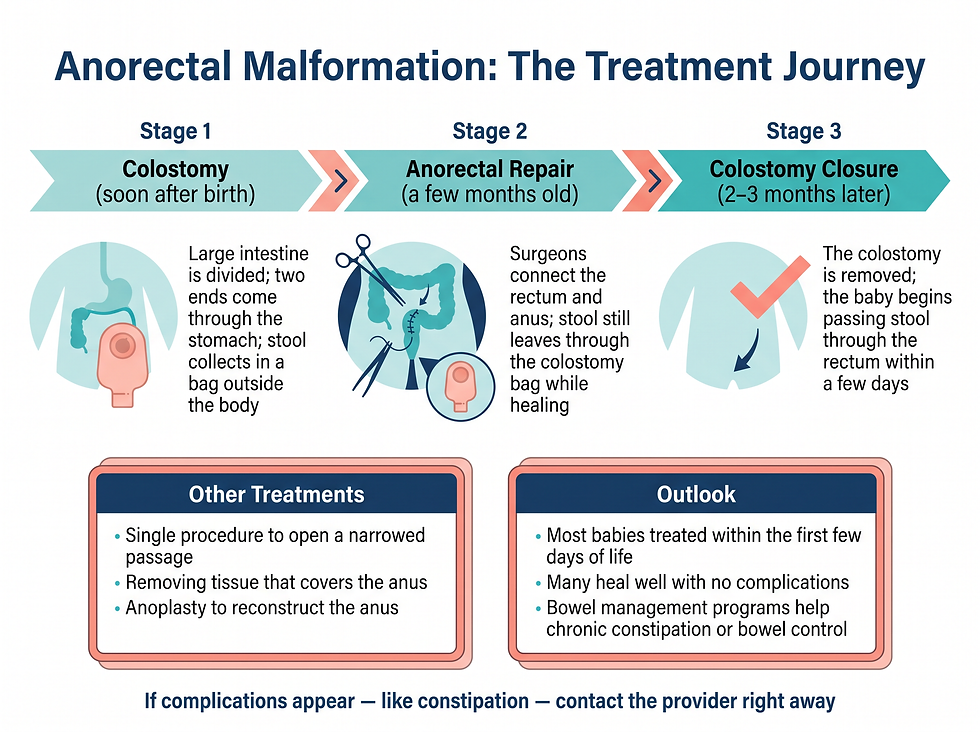 The treatment journey for an anorectal malformation: colostomy, repair, and closure