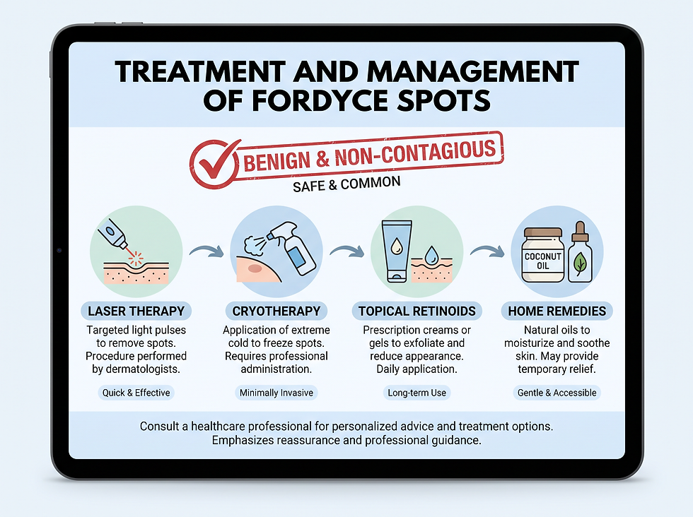Treatment and management of Fordyce spots