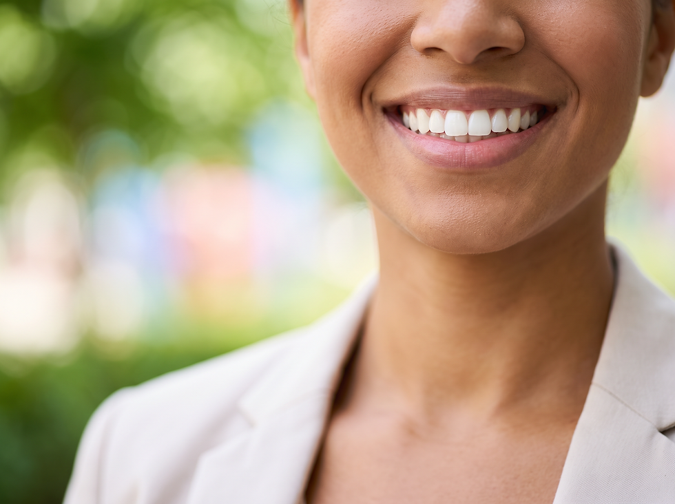 A healthy, restored smile supported by good oral hygiene and regular dental check-ups