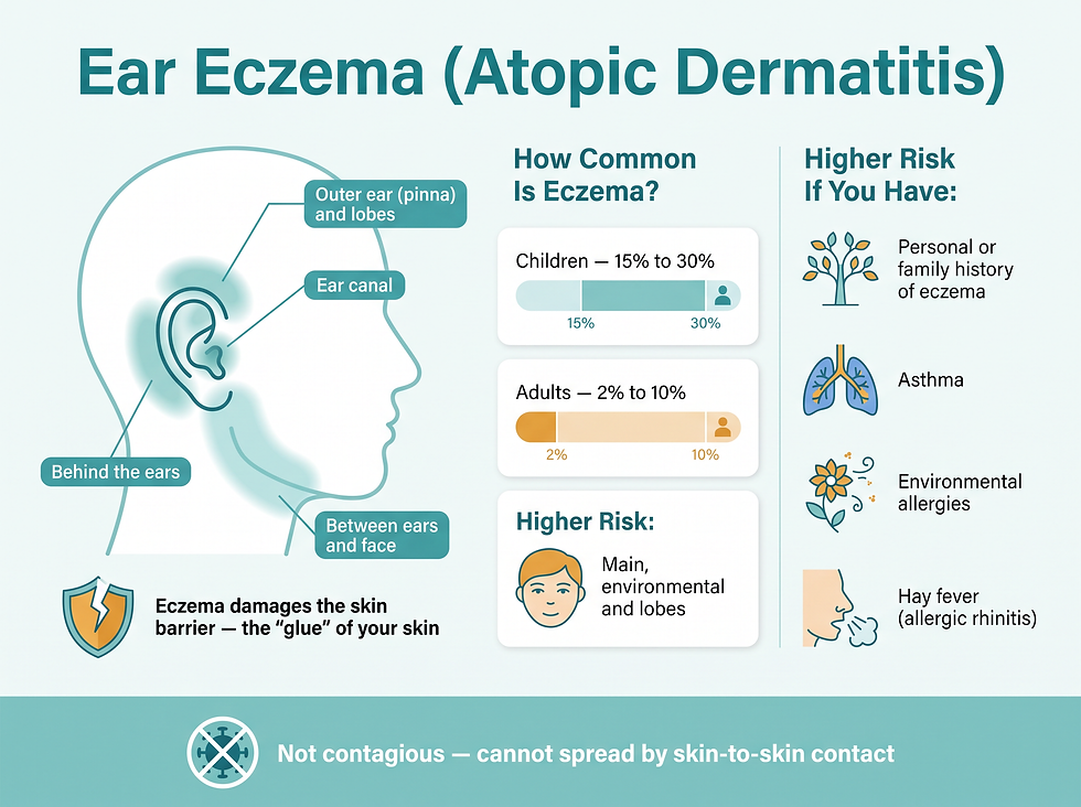 What is ear eczema: where it appears, how common it is and who is affected