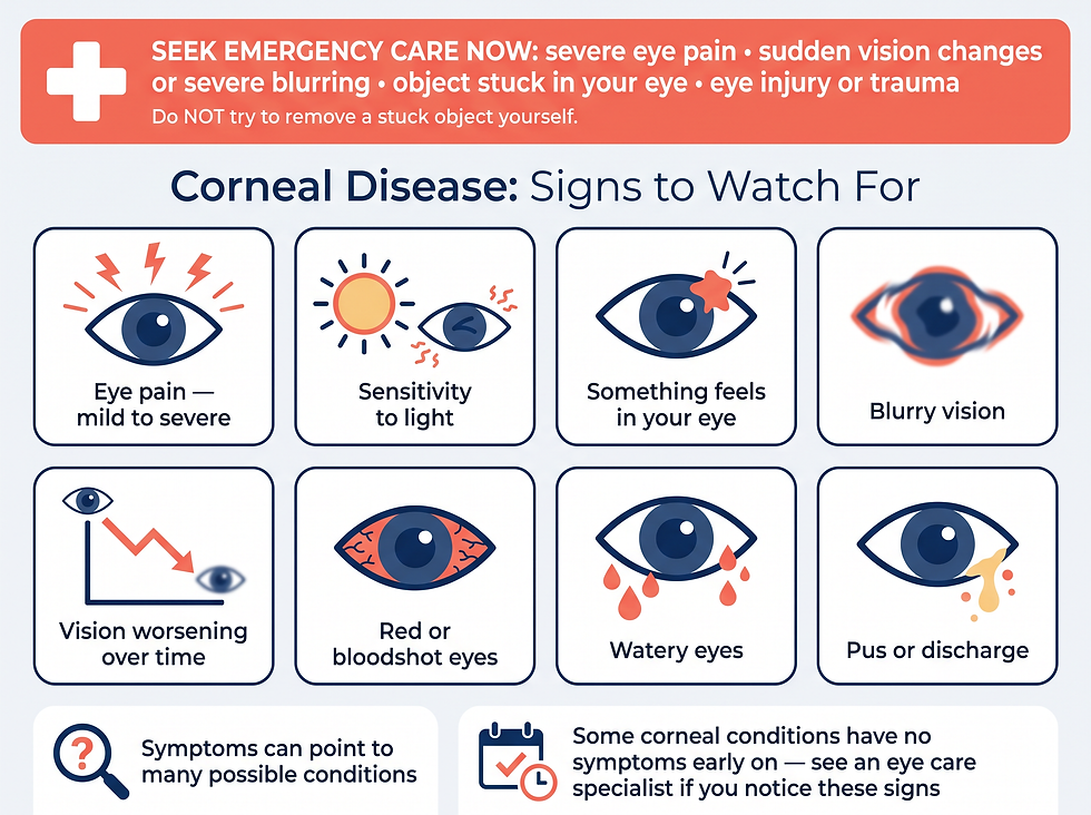 Corneal disease symptoms checklist: signs to watch for