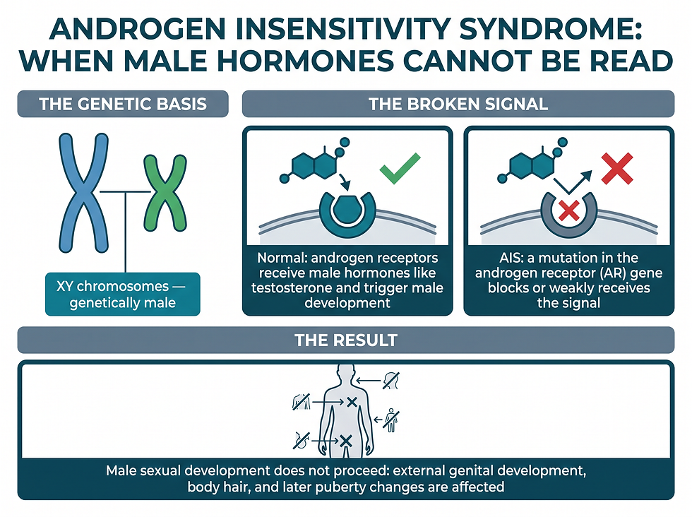 Androgen insensitivity syndrome: when male hormones cannot be read — the genetic basis and broken signal
