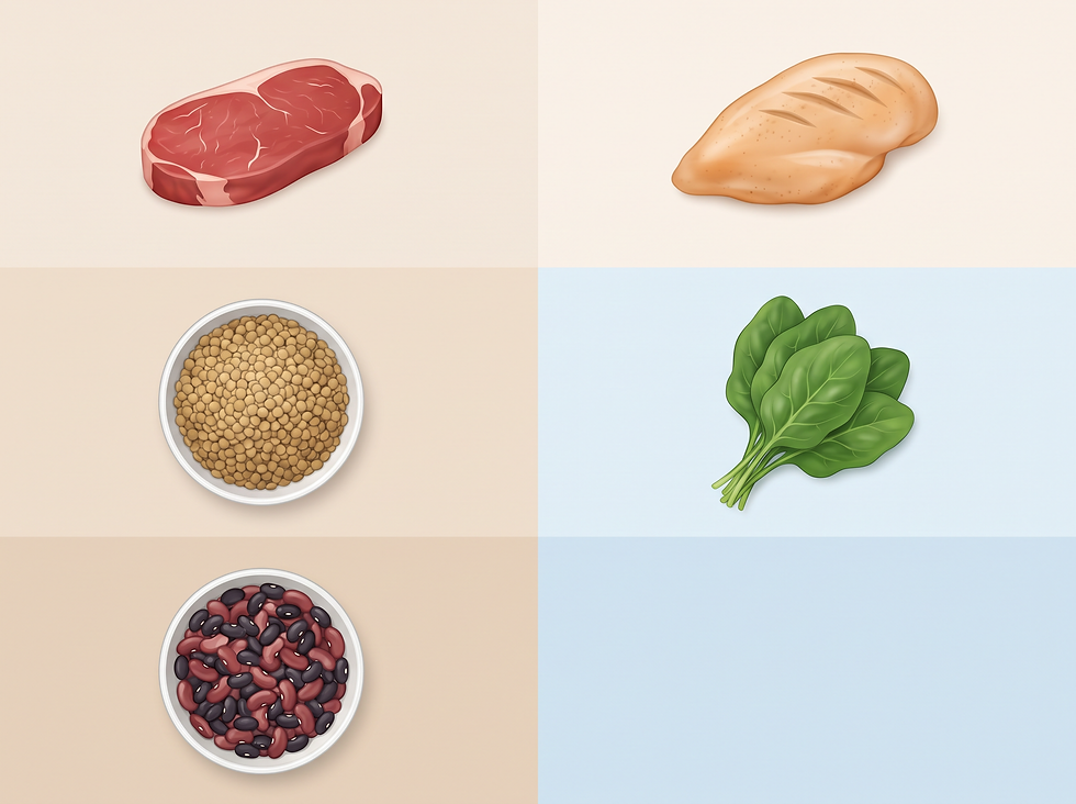 Infographic of common dietary iron sources