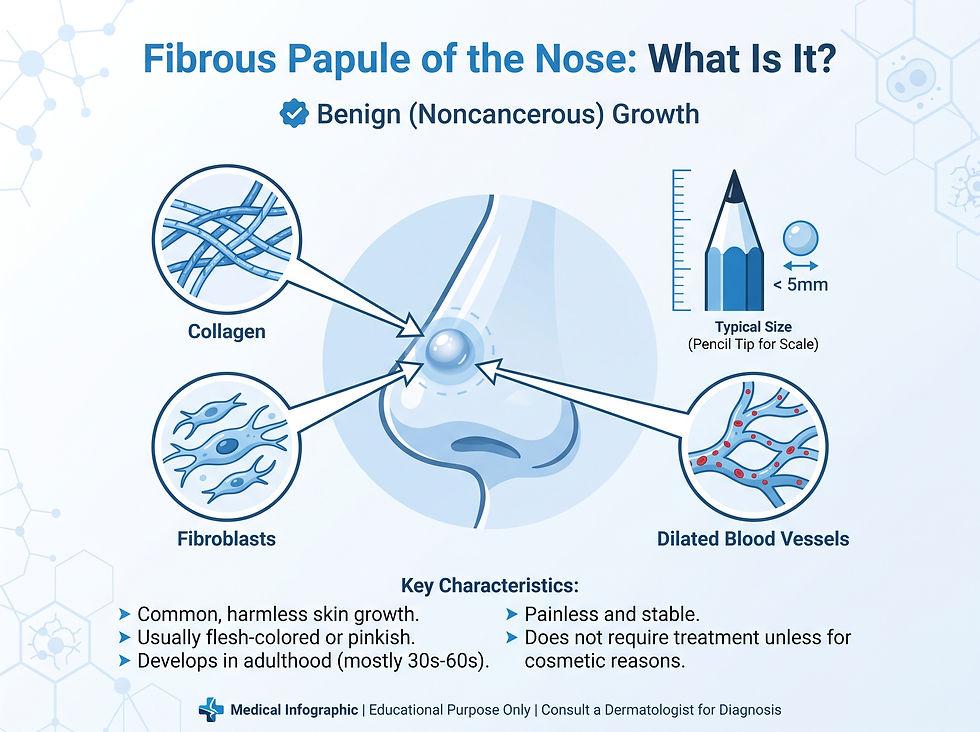 What is a fibrous papule of the nose — definition, appearance and components