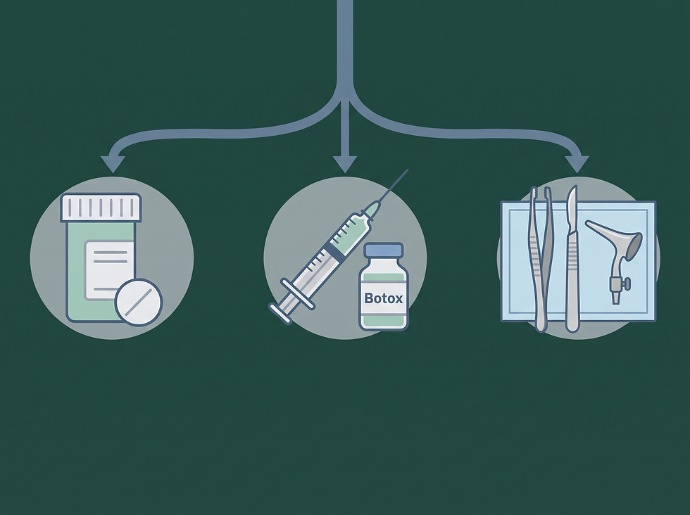 Treatment pathway for middle ear myoclonus: medication, Botox, and surgery