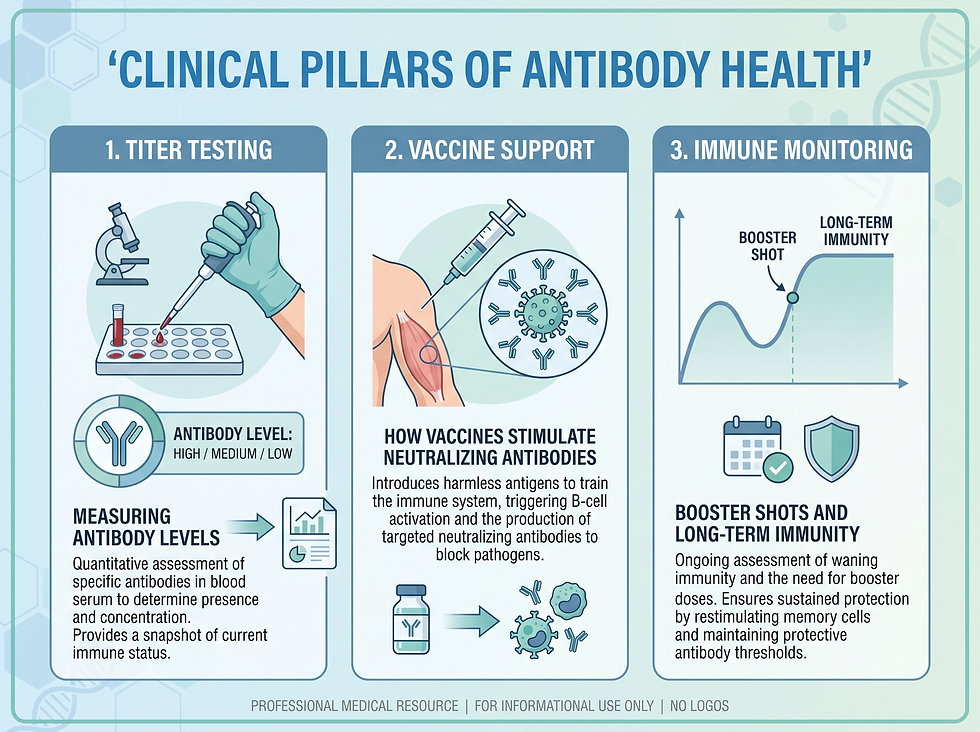 Clinical pillars of antibody health and testing