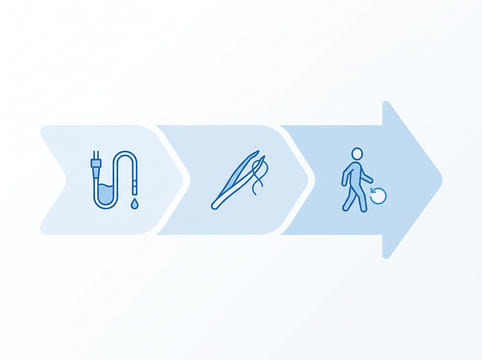 An infographic detailing the recovery timeline after a parotidectomy, including drain removal, suture removal, and the return to daily activities.