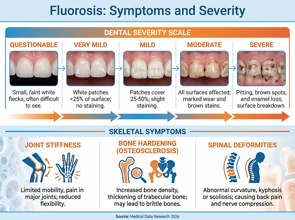 Symptoms and severity of Fluorosis