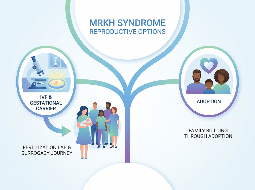 Reproductive options for MRKH syndrome: IVF with a gestational carrier, and adoption