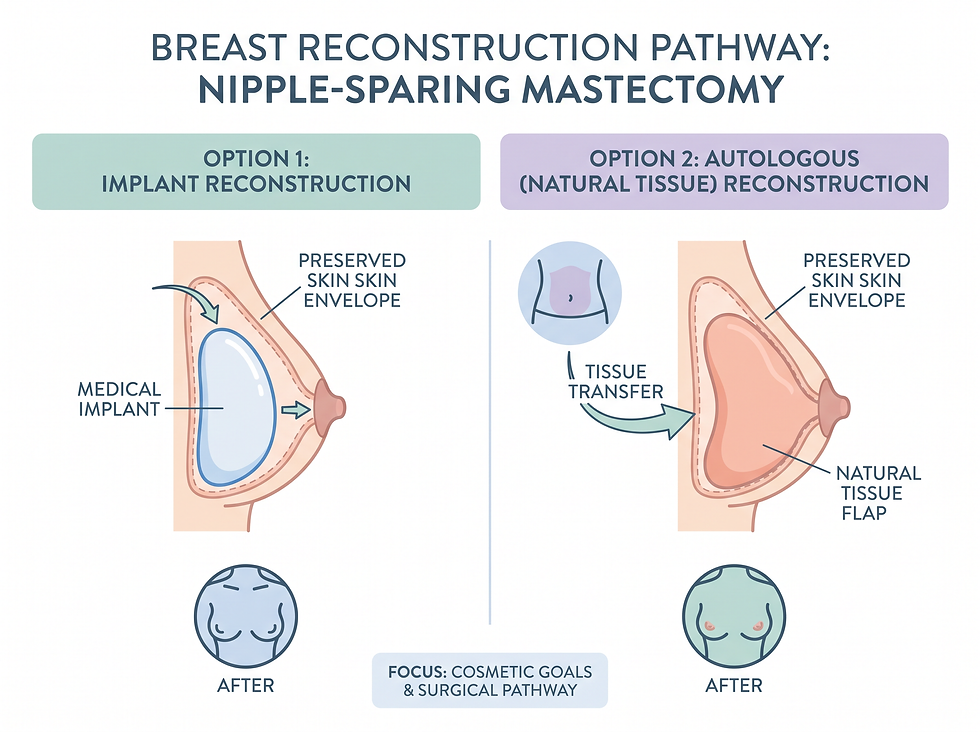 Breast reconstruction pathway after nipple-sparing mastectomy: implant reconstruction versus autologous natural tissue reconstruction