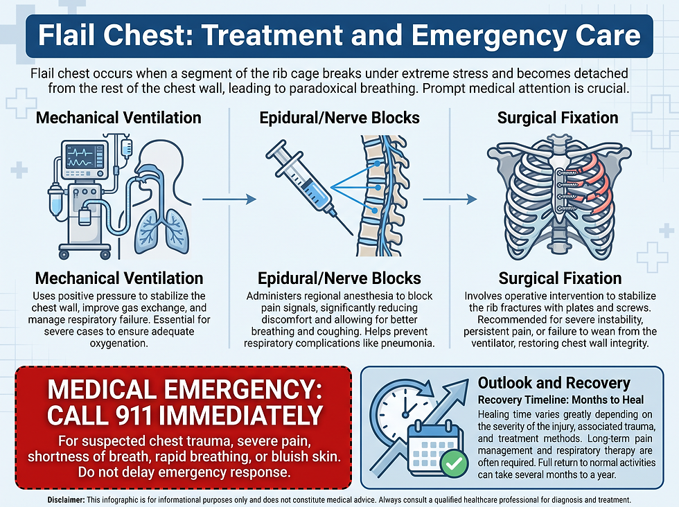 Flail Chest treatment and emergency signs