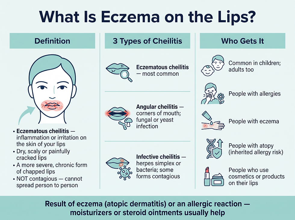 What is eczema on the lips: dry, cracked lips