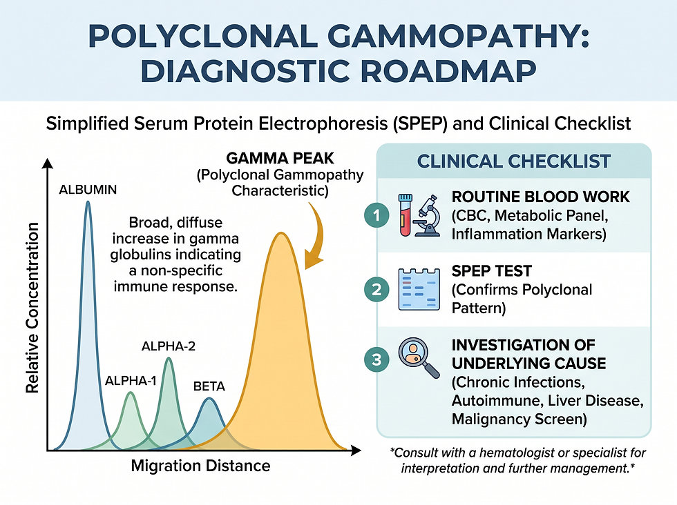 Polyclonal gammopathy diagnostic roadmap and evaluation