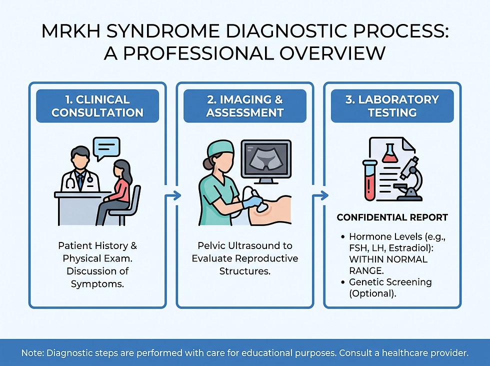 Three-step MRKH syndrome diagnostic process: clinical consultation, imaging, and laboratory testing