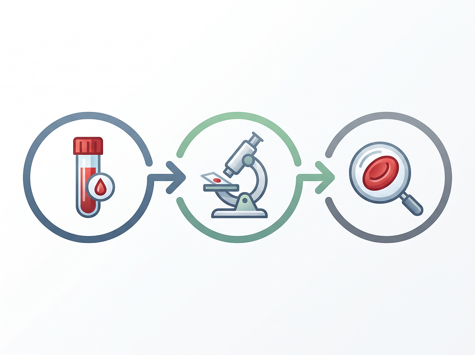 Diagram of the diagnostic pathway for microcytic anemia