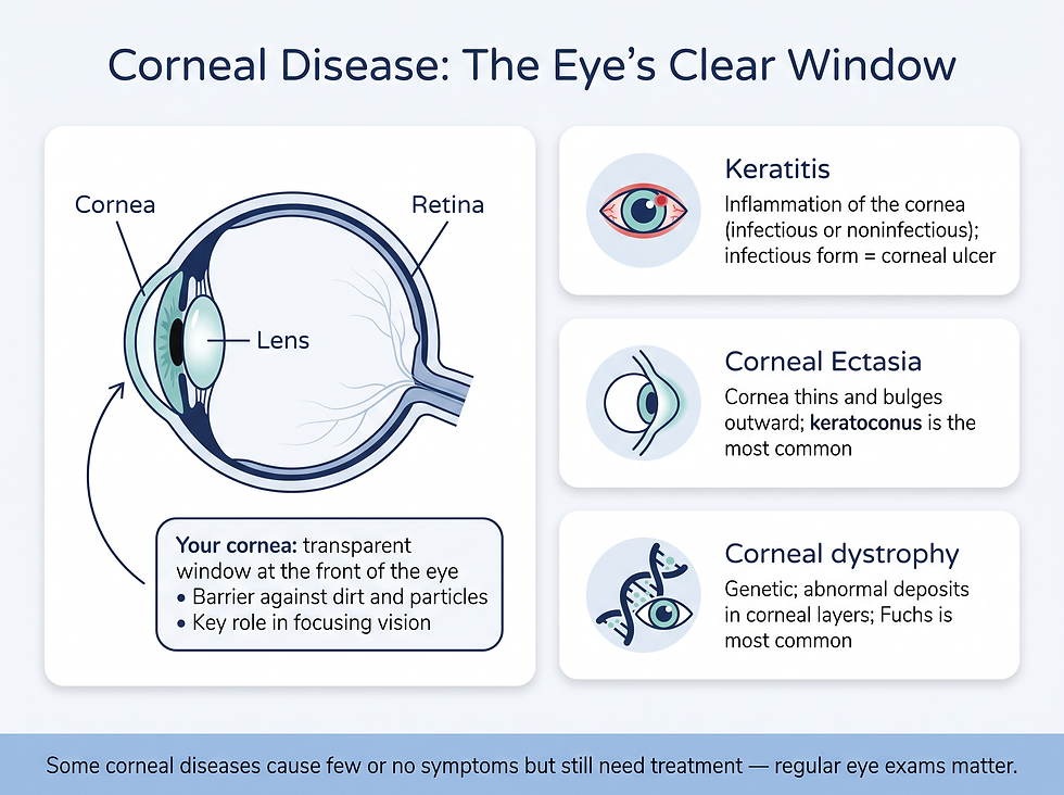 What is corneal disease: the cornea and its three main disease categories
