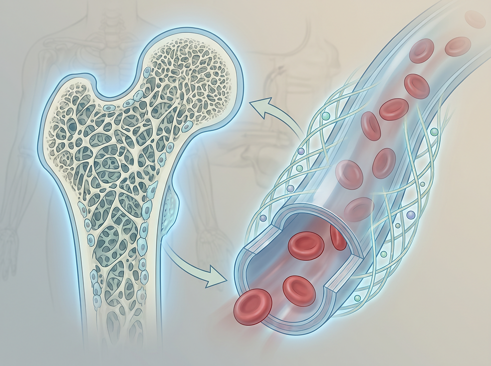 Conceptual representation of bone and vascular health supported by mineral balance